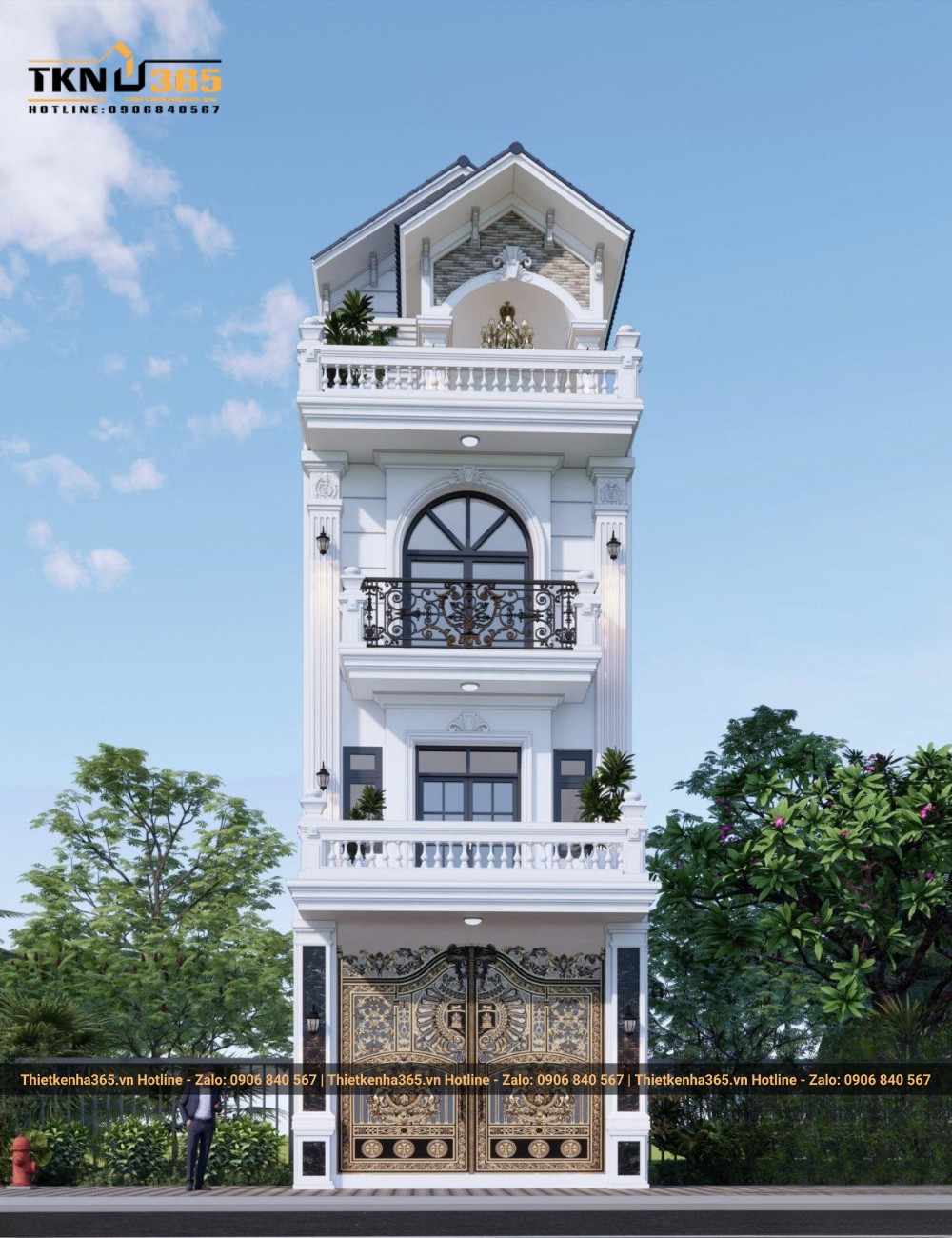 Nhà phố 4 tầng mái thái