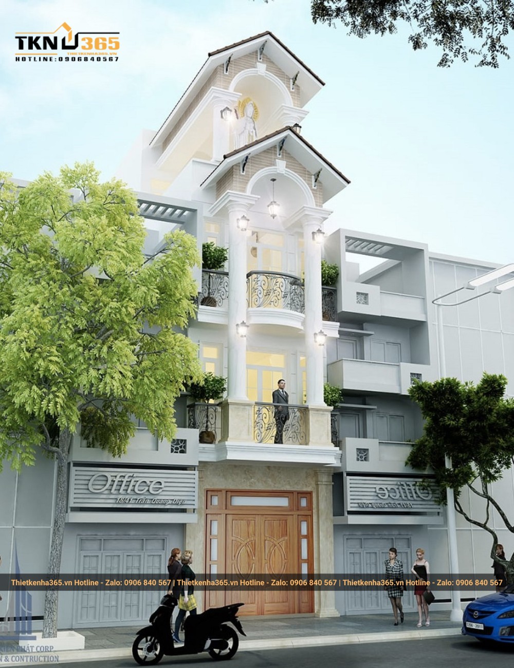 Ngôi nhà 4 tầng mái thái