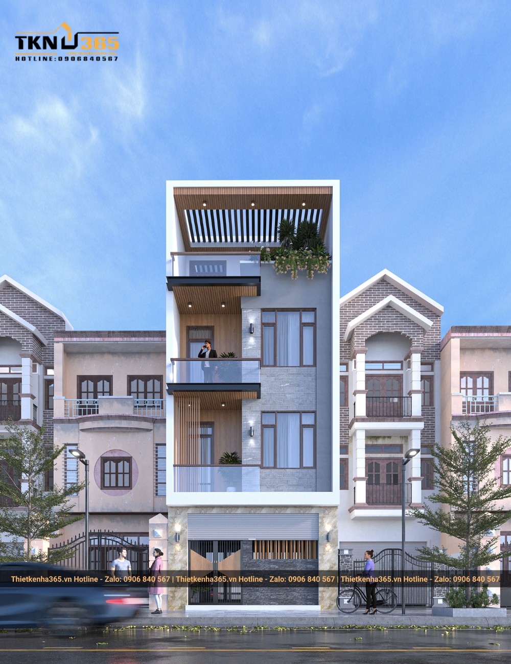 Mẫu nhà ống 4 tầng đẹp hiện đại