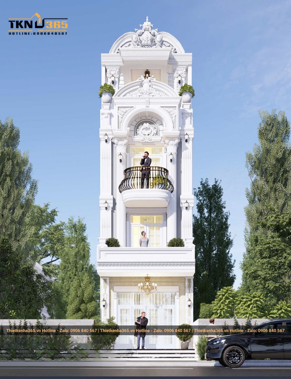 Mẫu nhà phố 4 tầng cổ điển