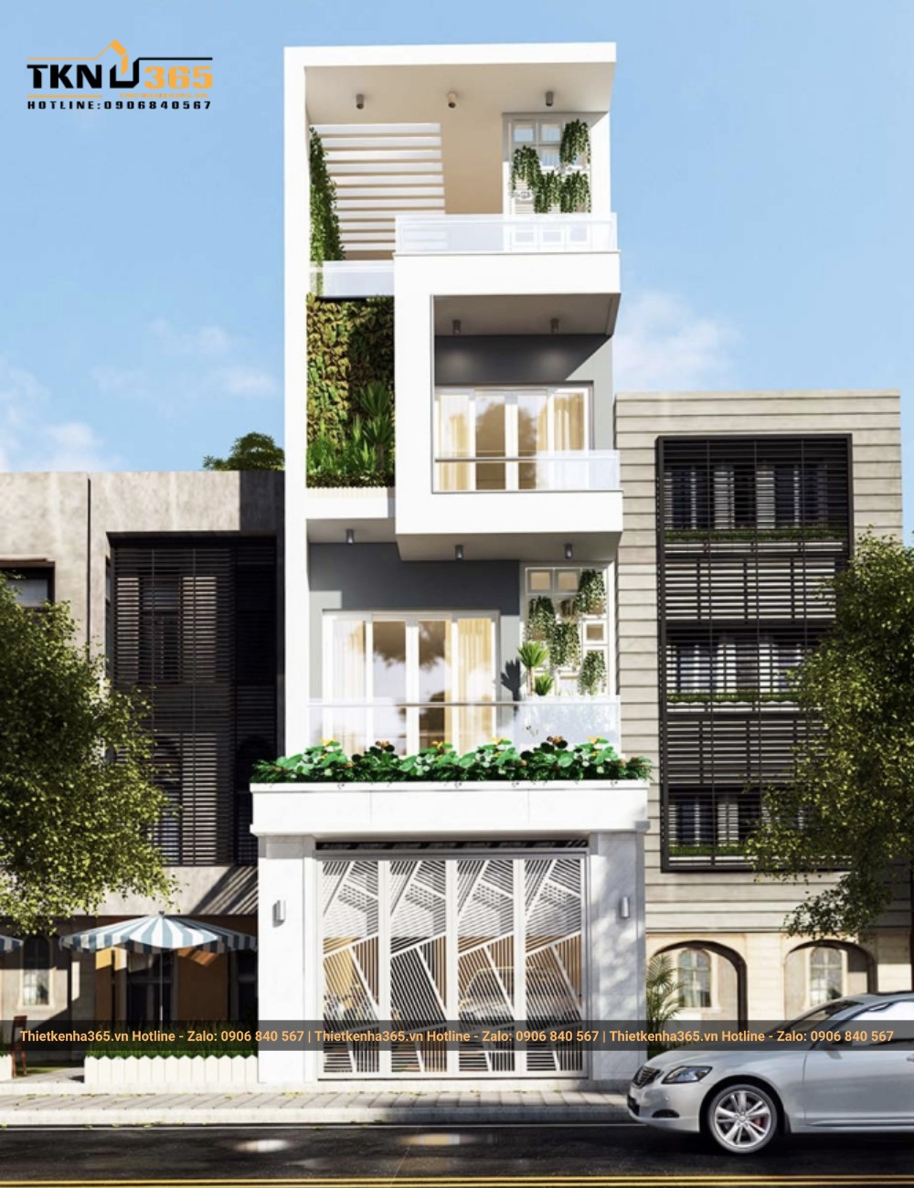 Nhà phố 4 tầng với 5m mặt tiền 