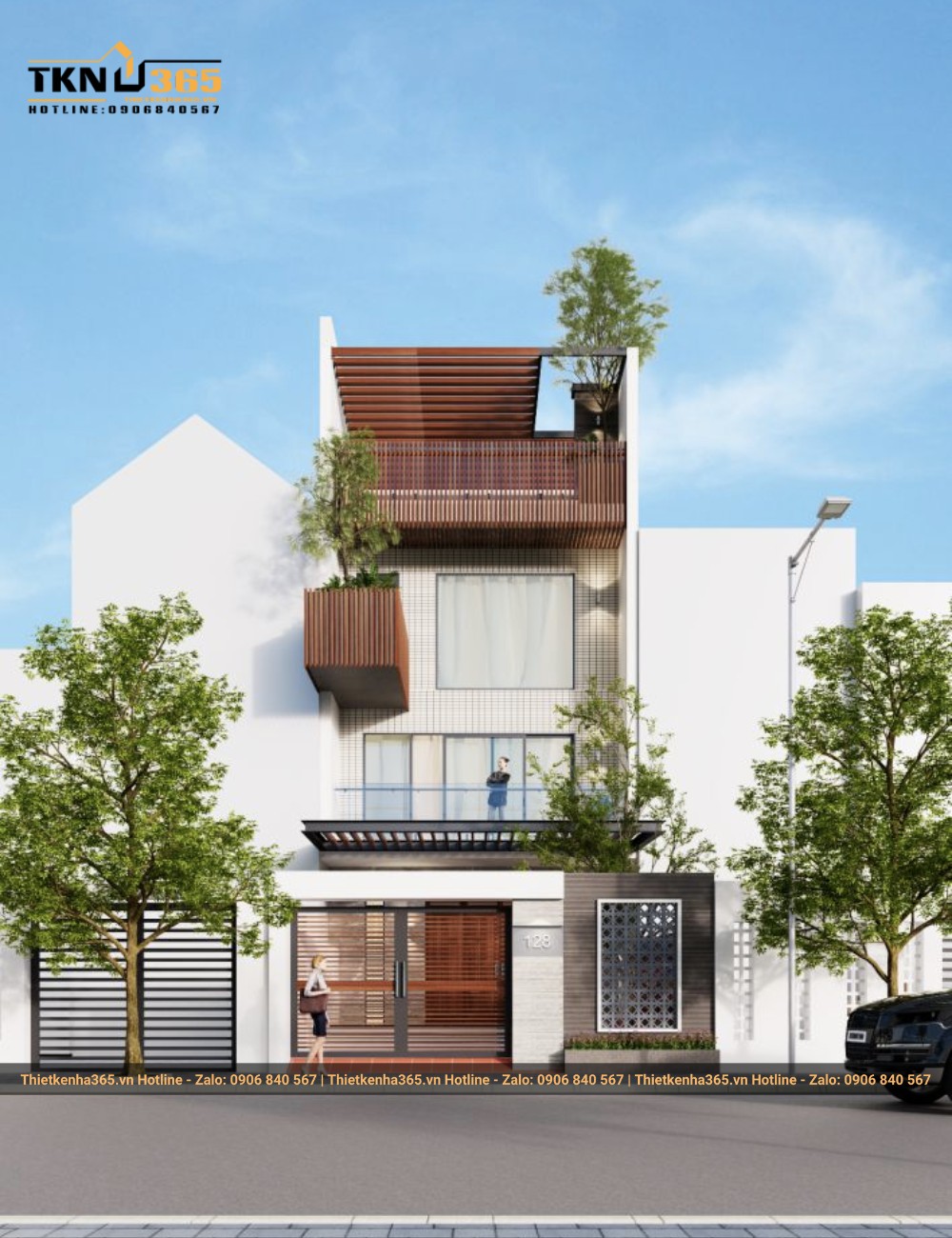 Mẫu nhà phố 4 tầng đẹp hiện đại 