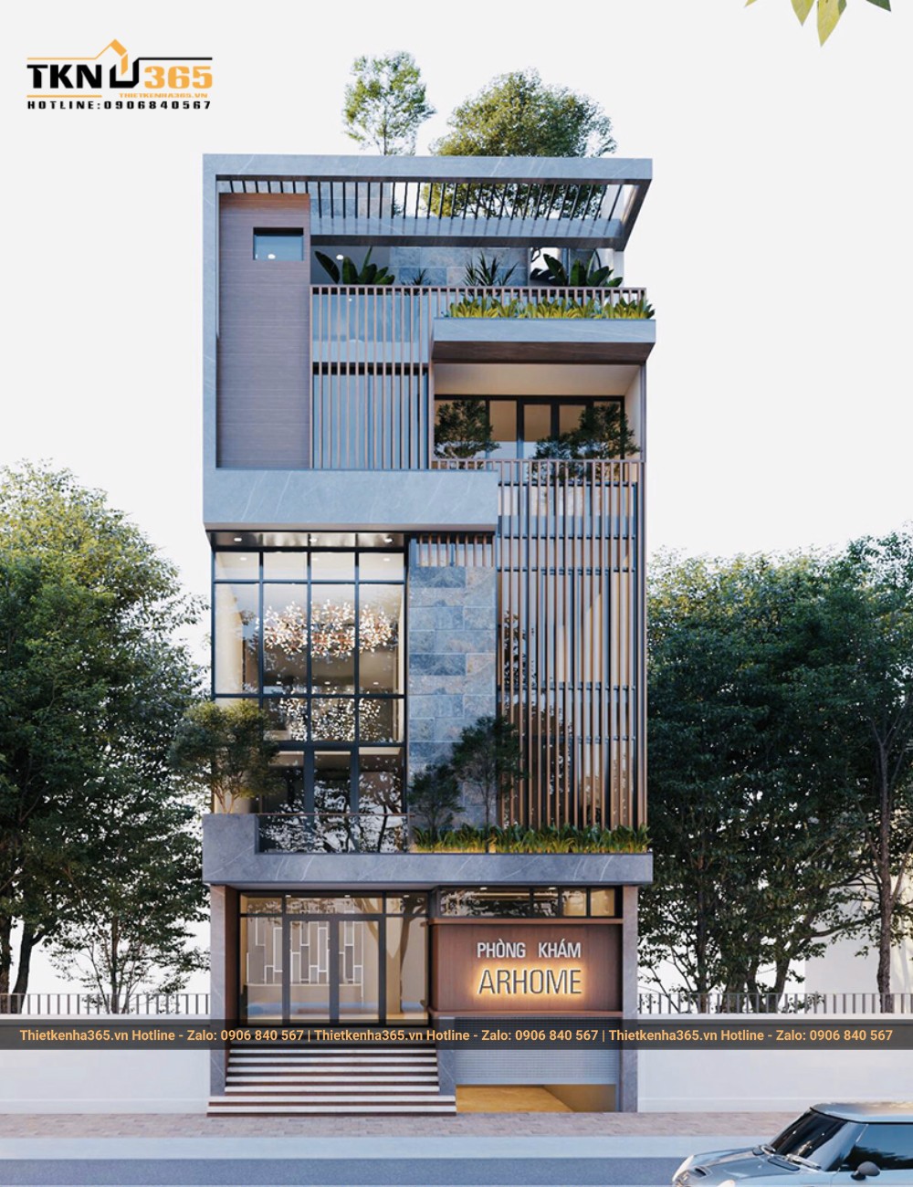 Nhà 4 tầng làm phòng khám