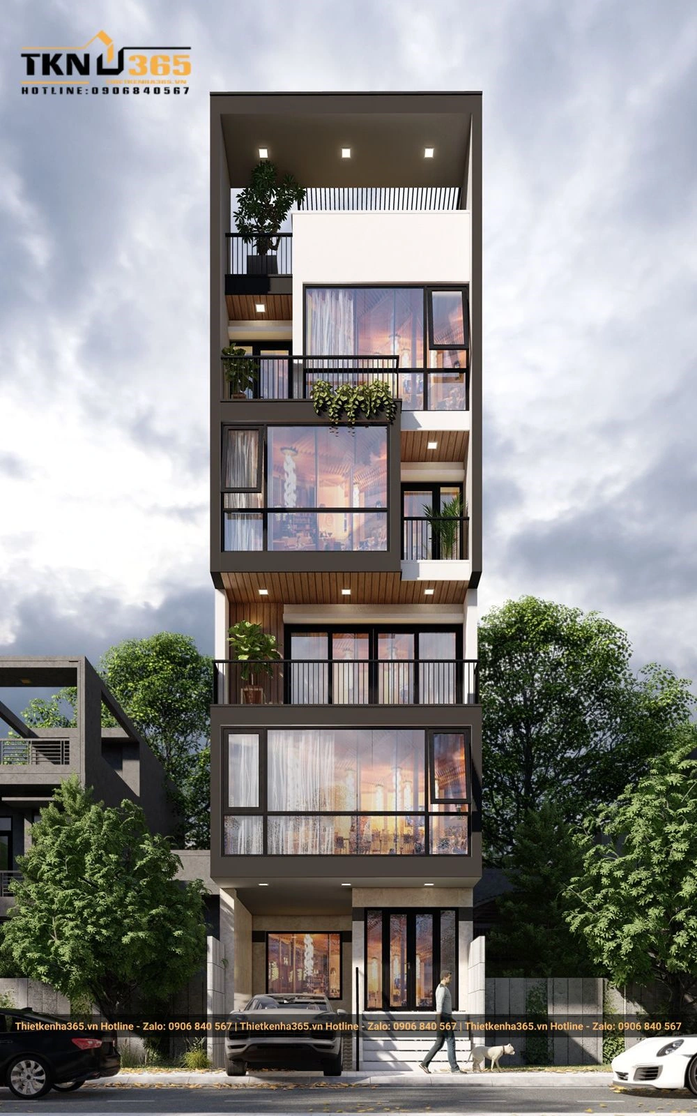 Mẫu nhà 5 tầng hiện đại 