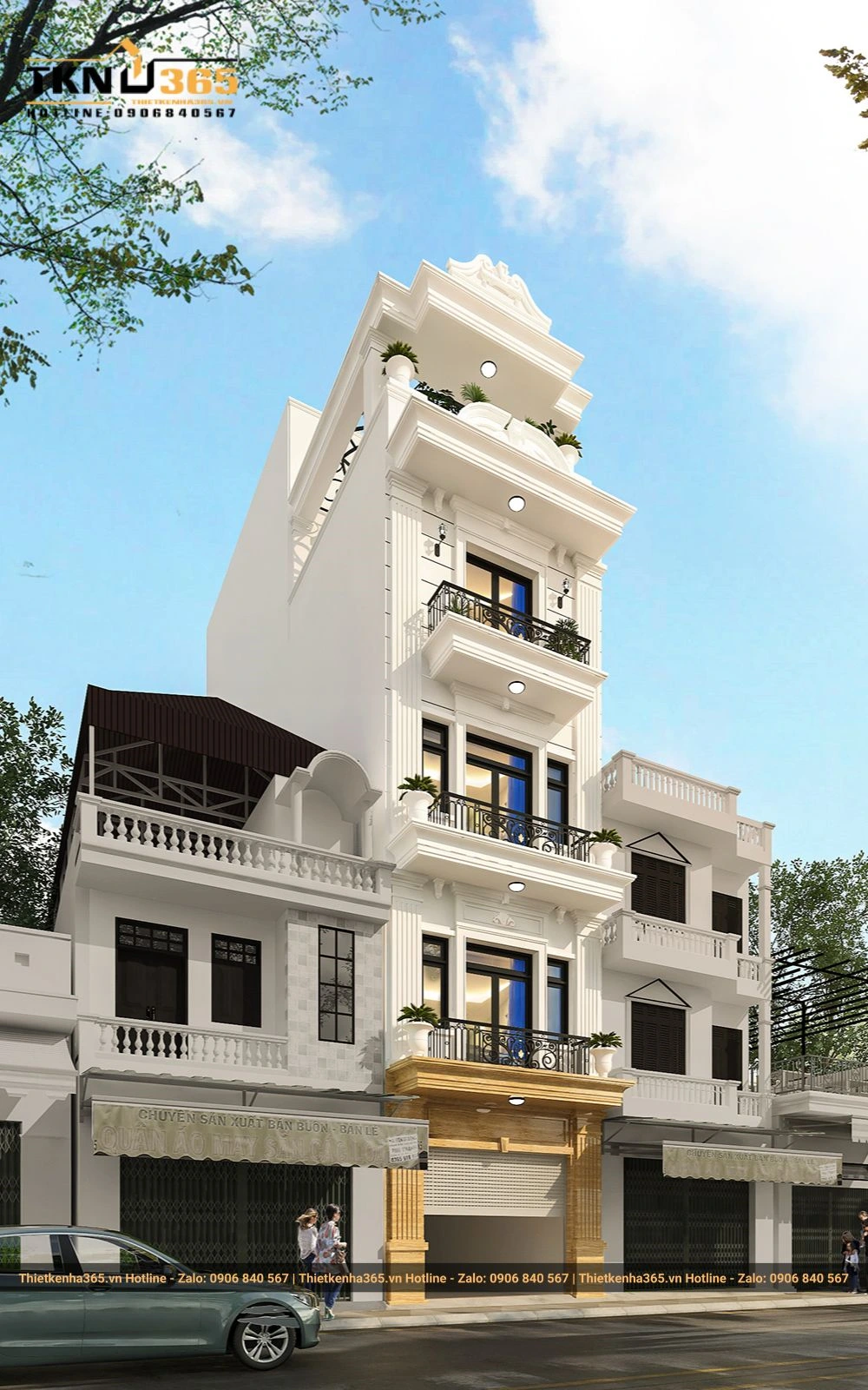 55+ mẫu nhà phố 5 tầng đẹp hiện đại có thang máy tiện nghi