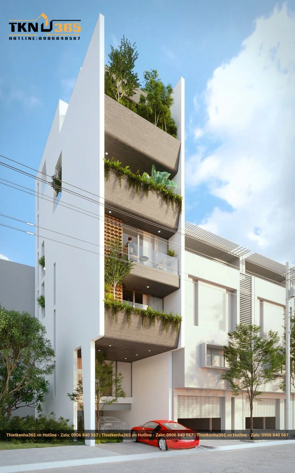 Tầng 1 của ngôi nhà có bố trí sân trước