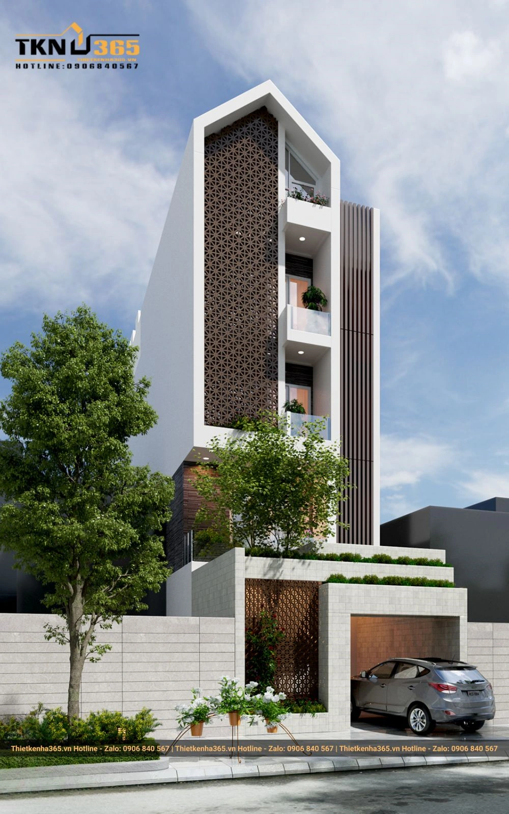 Ngôi nhà 5 tầng hiện đại