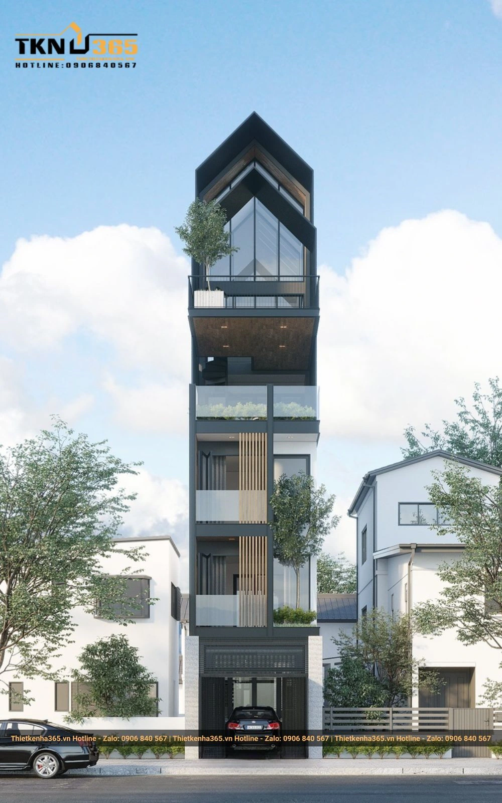 Mẫu nhà 5 tầng hiện đại 