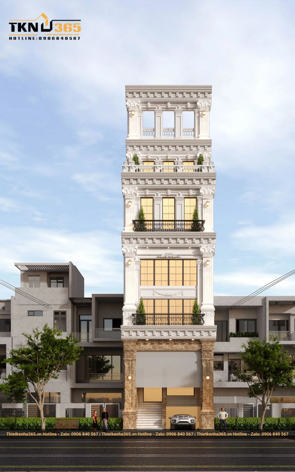 Mẫu nhà 5 tầng tân cổ điển