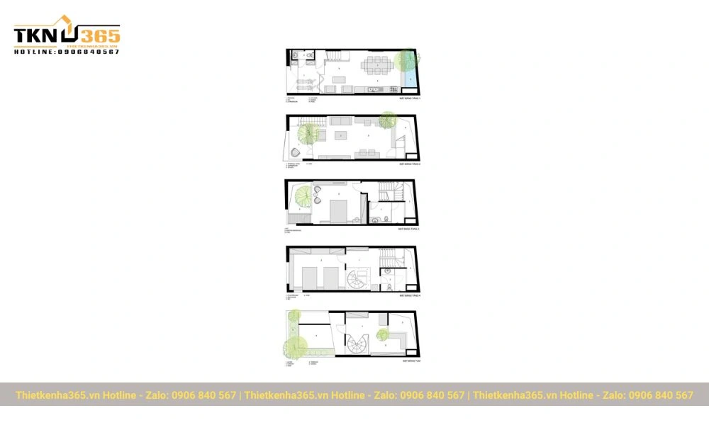  nội thất nhà phố 5 tầng 