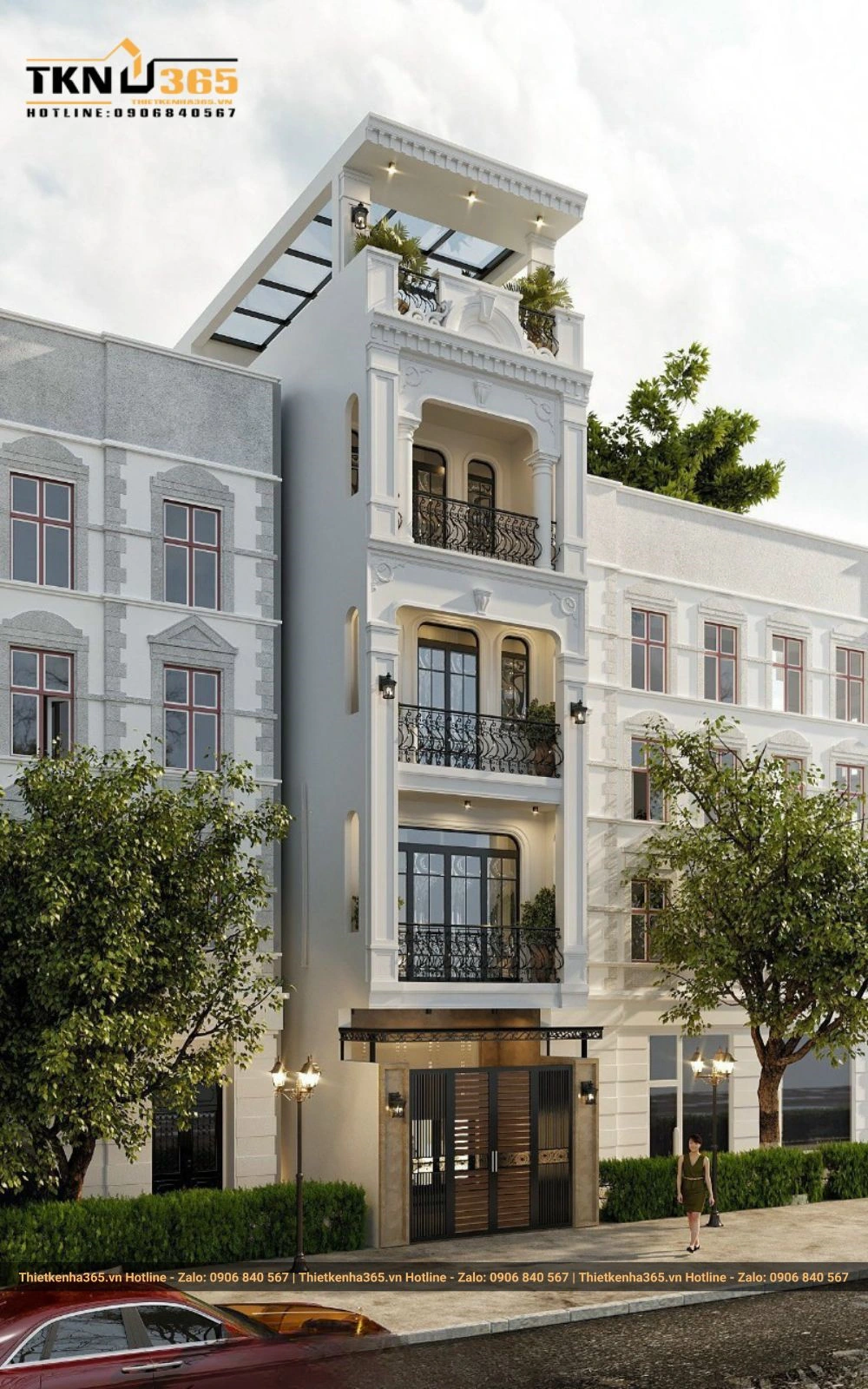 Mẫu nhà 5 tầng tân cổ điển 