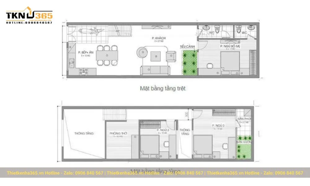 Bản vẽ nhà cấp 4 có mái bằng gác lửng
