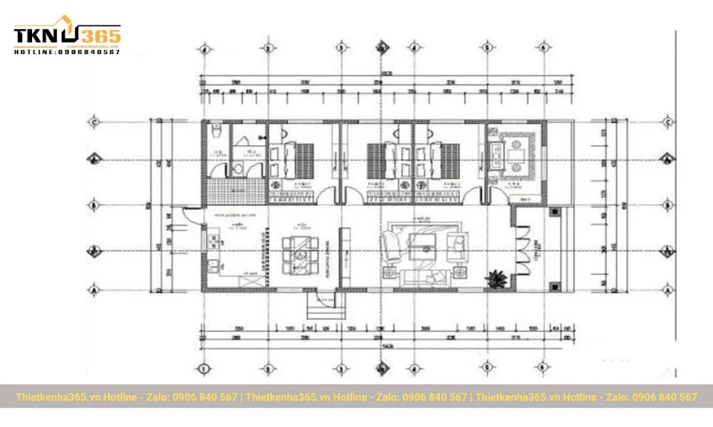 Bản vẽ chi tiết nhà cấp 4 đẹp giả ngói