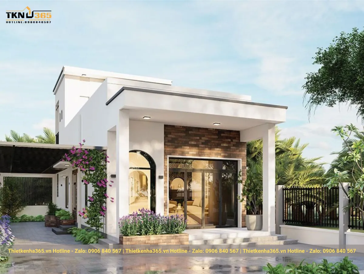 Chiều cao nhà cấp 4 đẹp mái tôn, mái bằng