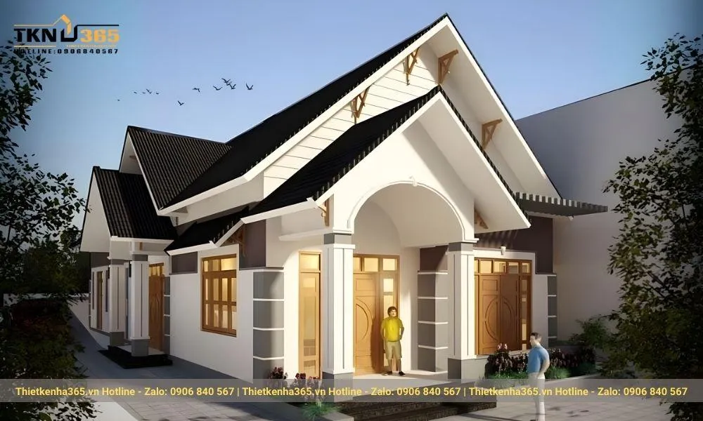 Mẫu thiết kế nhà cấp 4 mái Thái