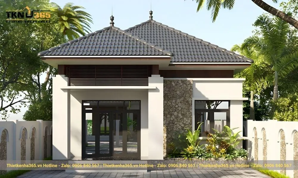 Mẫu nhà cấp 4 mái ngói đẹp