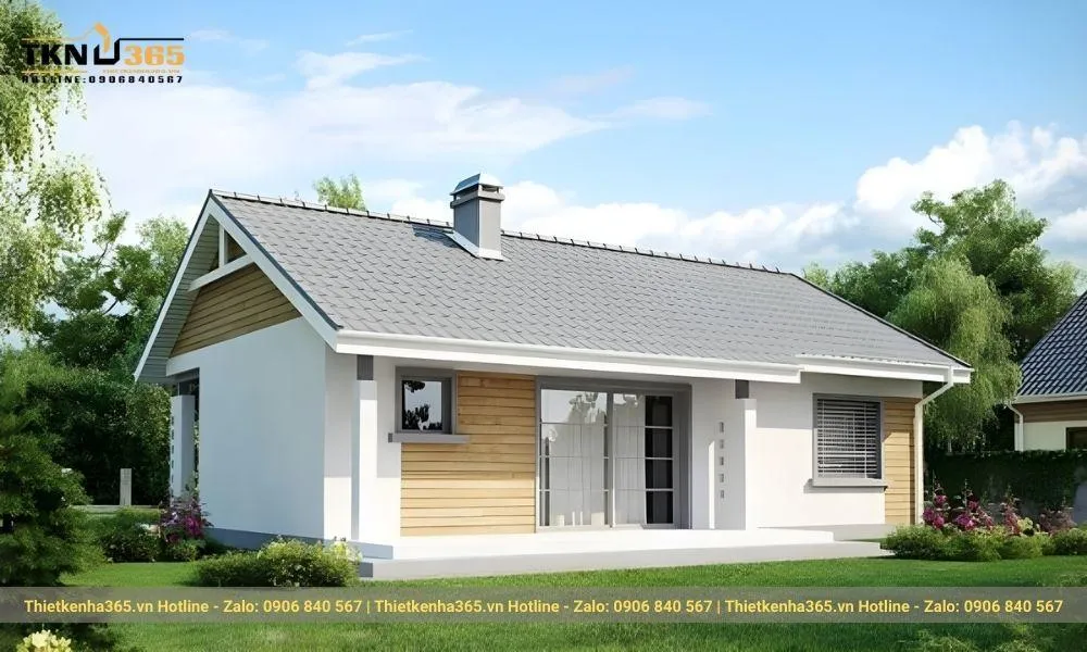 Thiết kế nhà cấp 4 2 phòng ngủ