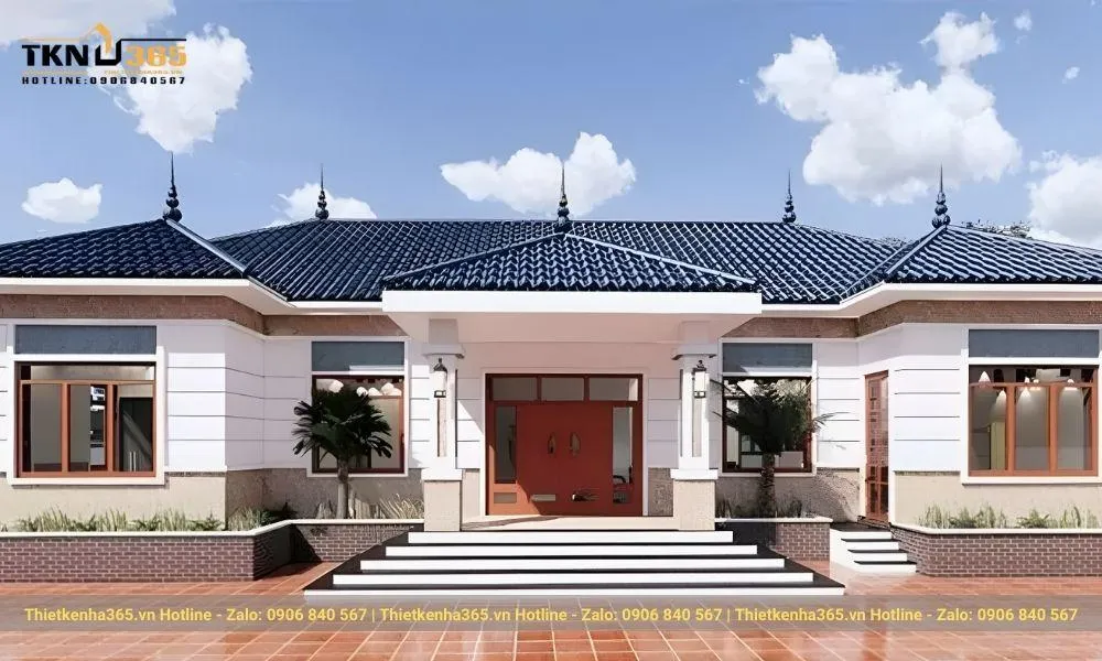 Mẫu thiết kế nhà cấp 4 4 phòng ngủ