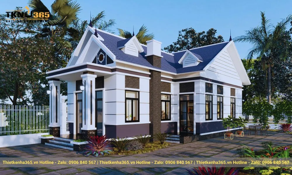 Mẫu thiết kế nhà cấp 4 chữ L