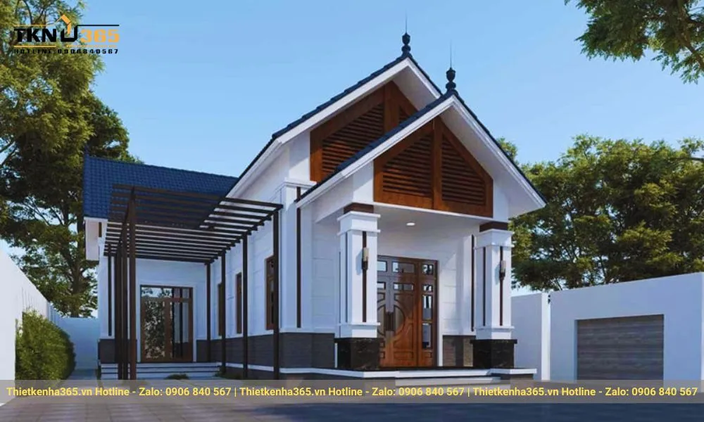 Mẫu nhà cấp 4 chữ L 