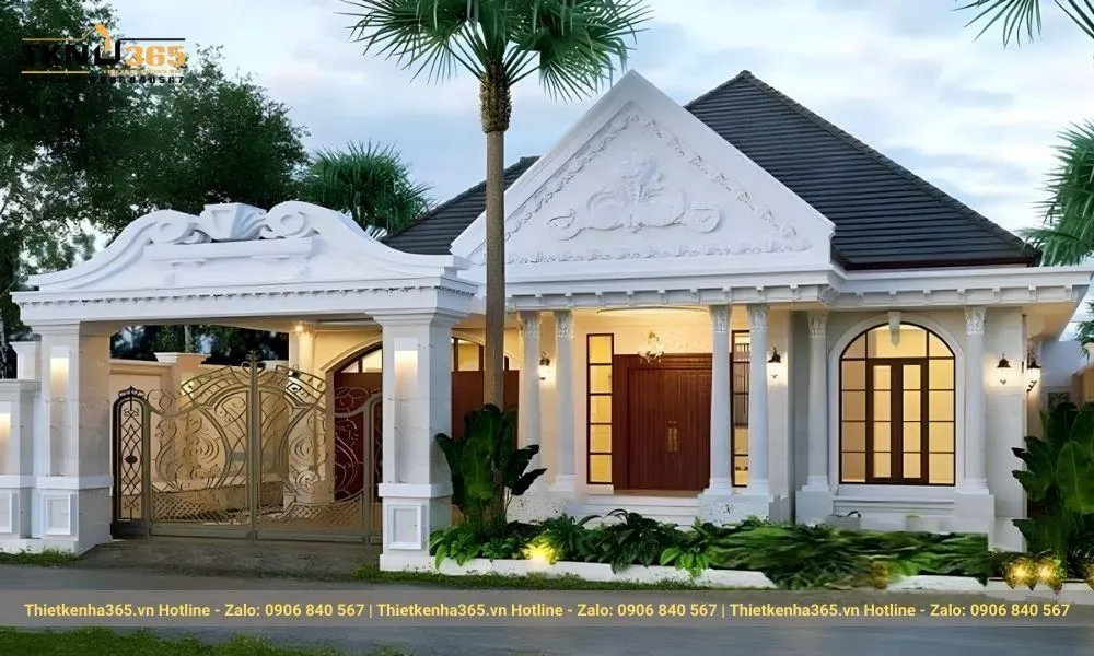 Nhà cấp 4 đẹp kiểu Châu Âu