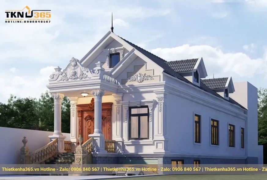 Mẫu nhà đẹp cấp 4 kiểu Pháp