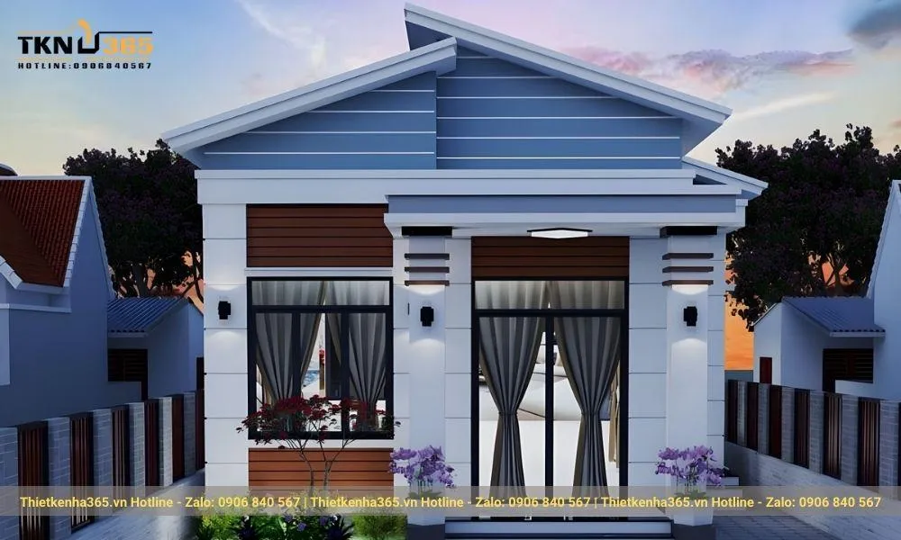 Mẫu thiết kế nhà cấp 4 mái lệch