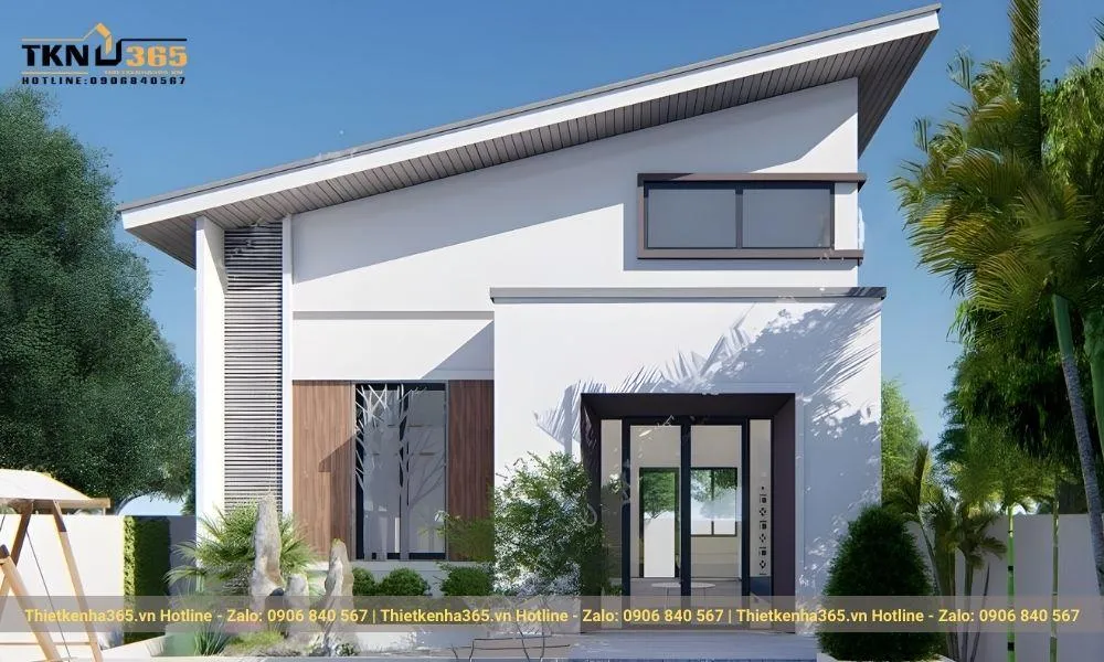 Mẫu thiết kế nhà cấp 4 mái lệch