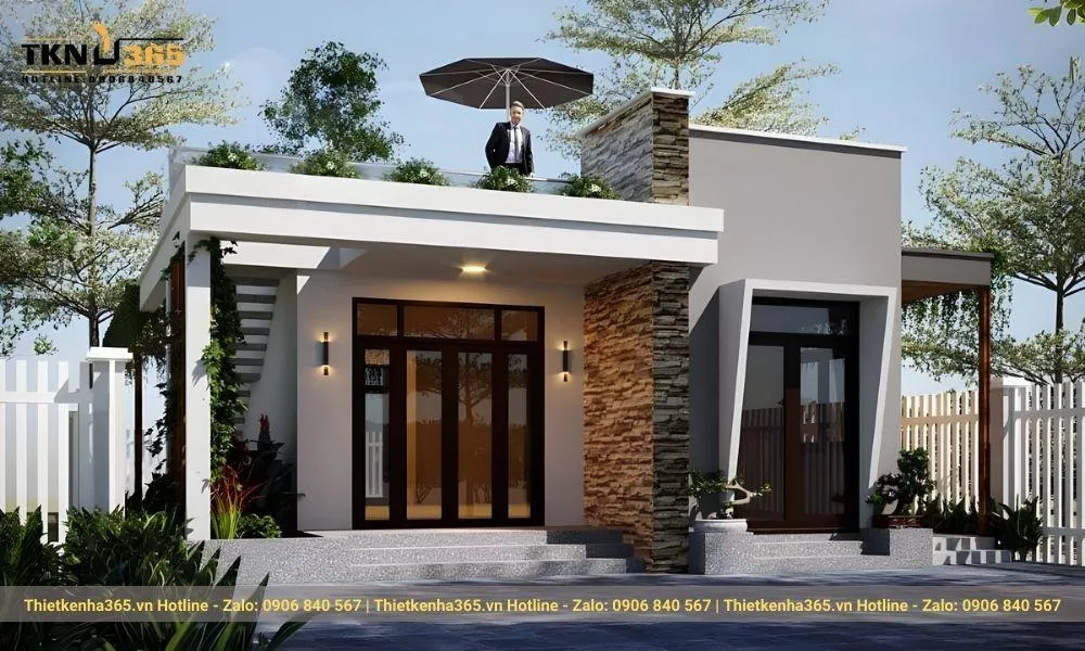 Thiết kế nhà cấp 4 mái bằng