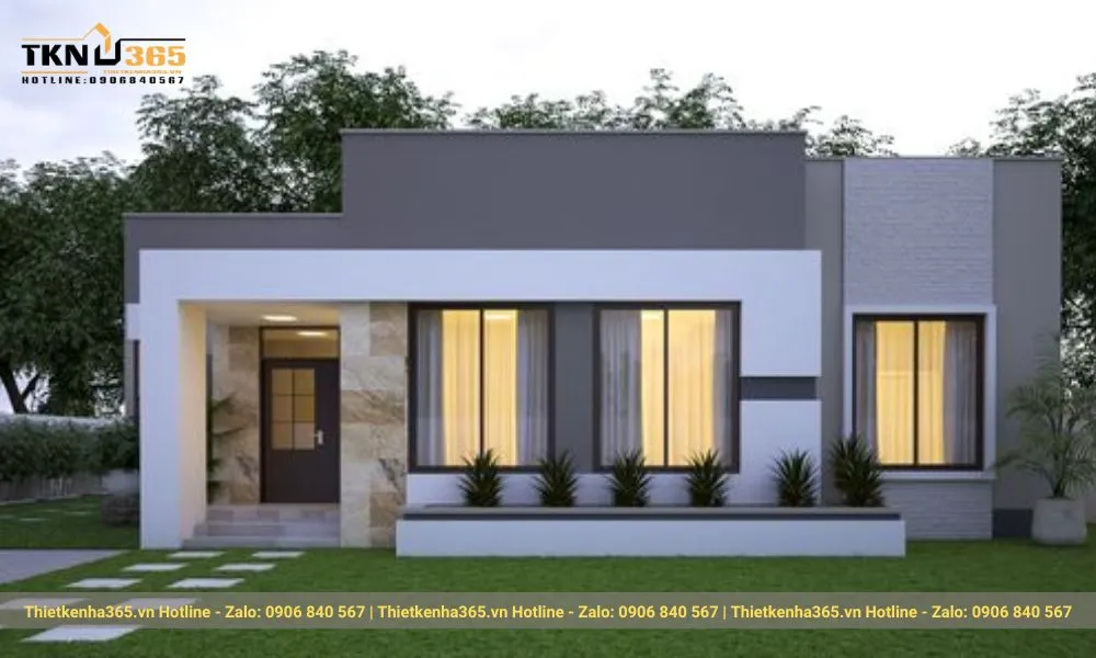 Nhà cấp 4 sử dụng kính cường lực