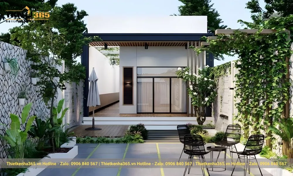 Nhà cấp 4 sử dụng kính cường lực