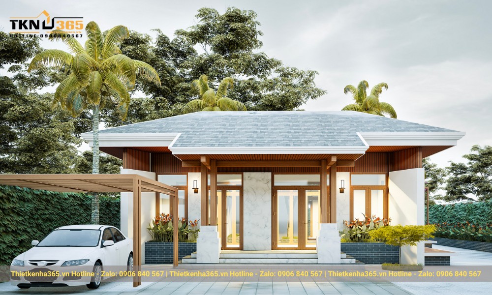 Mẫu nhà cấp 4 đẹp 7x15m có 4 phòng ngủ