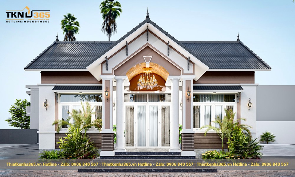 Mẫu nhà 7x15m sang trọng kiểu Mỹ