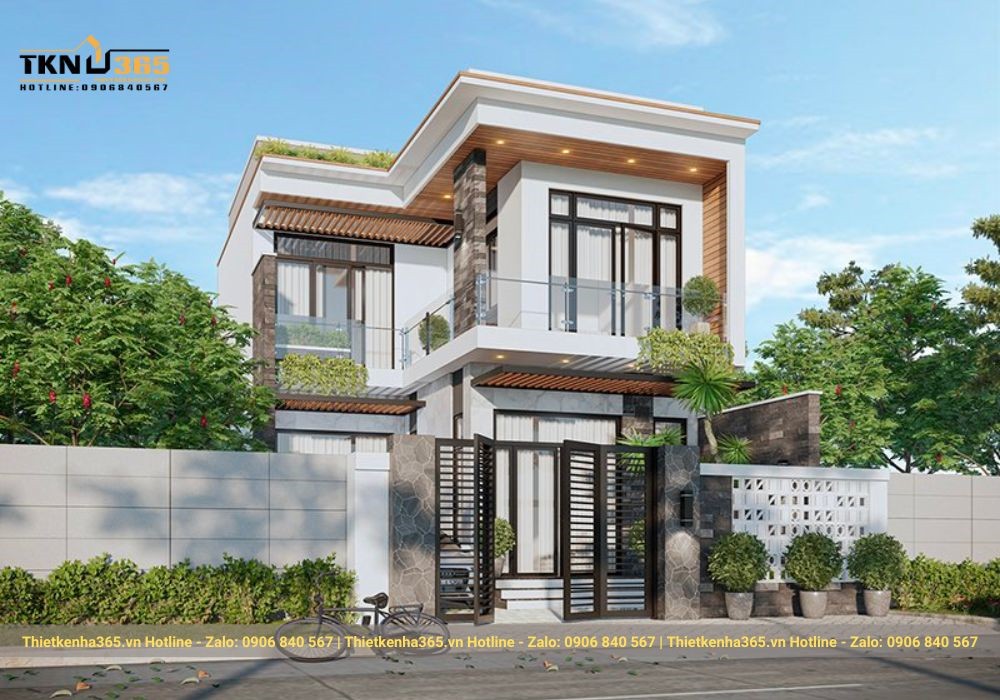 Mẫu nhà vuông 2 tầng với diện tích 100m2