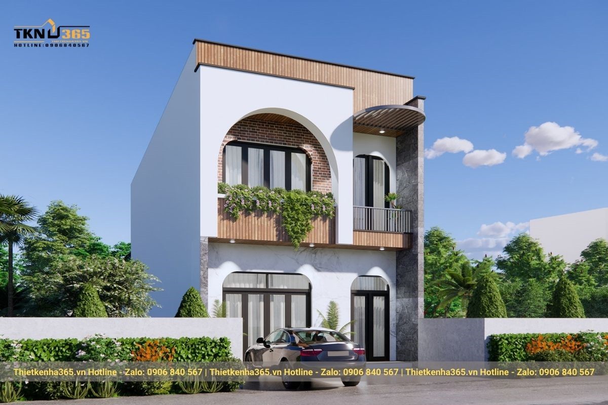 Thiết kế nhà phố 2 tầng