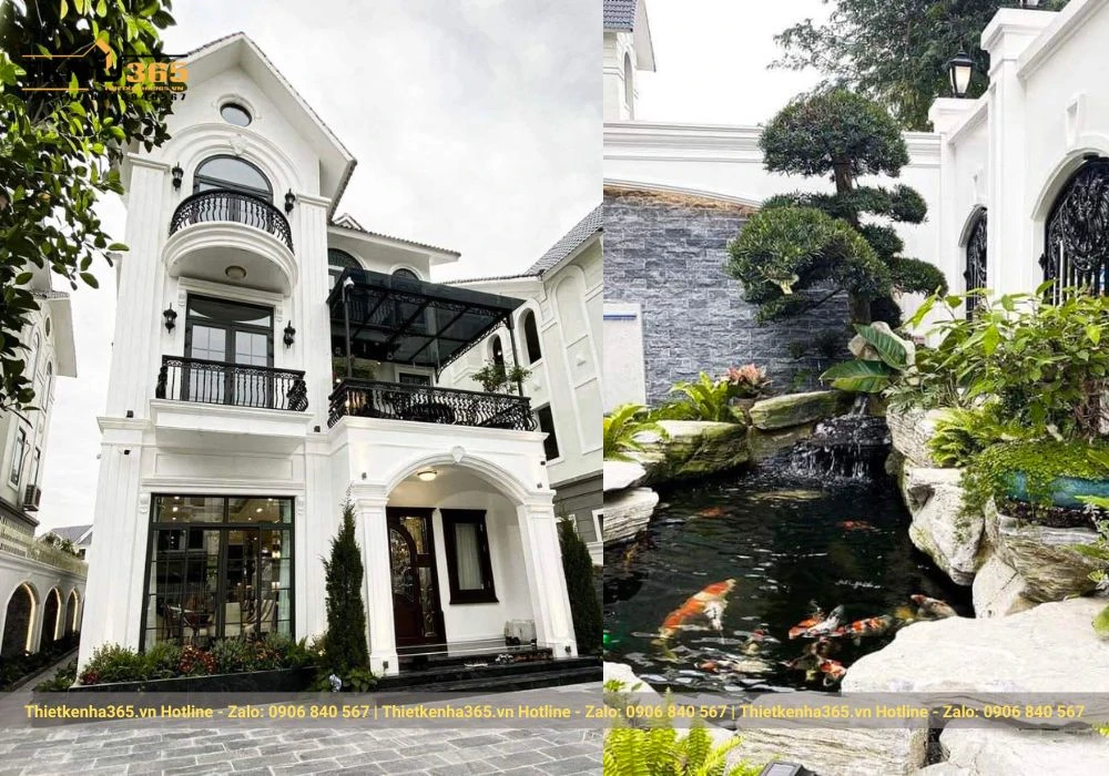 Mẫu nhà 3 tầng kiểu Pháp