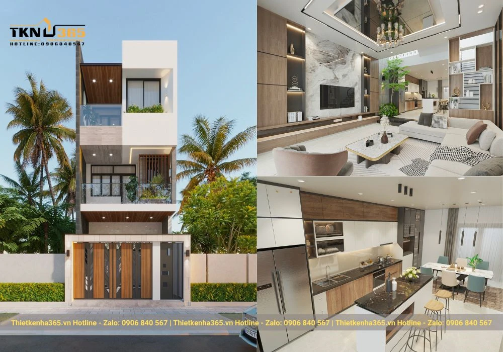 Thiết kế nhà phố 3 tầng mặt tiền 6m