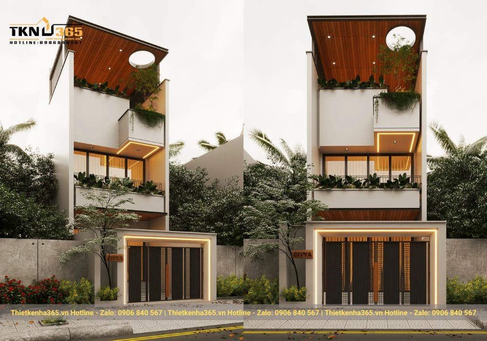 Mẫu nhà mặt phố 3 tầng 5x20m