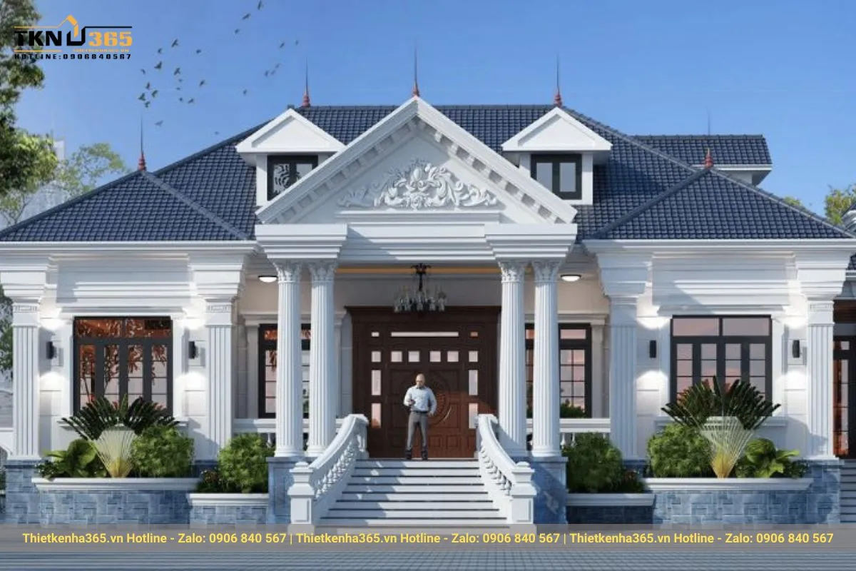 Biệt thự 1 tầng kiểu Châu Âu