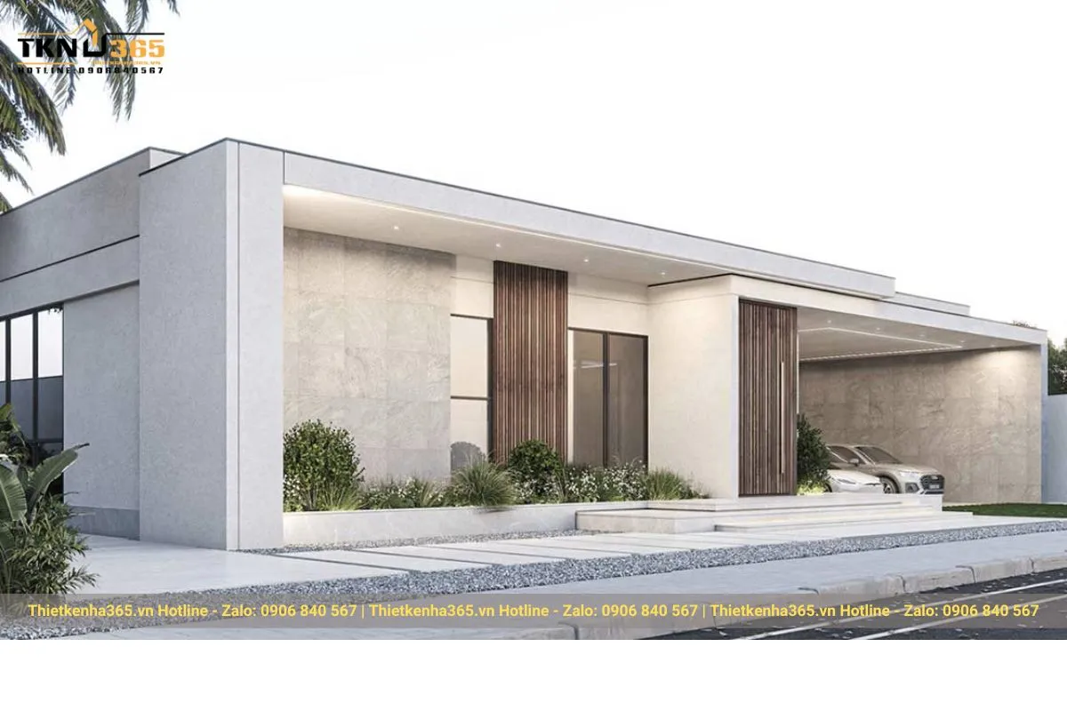 Thiết kế nhà 1 tầng kiểu Châu Âu