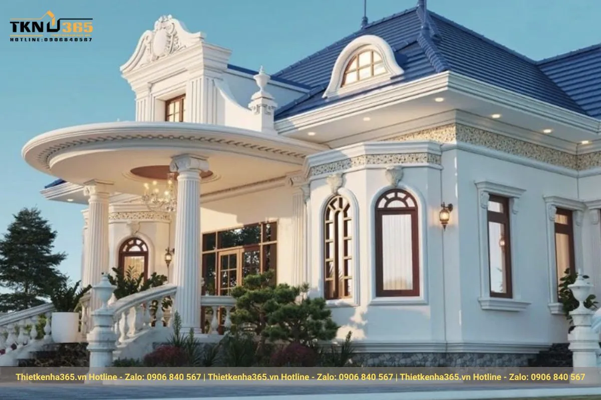 Biệt thự 1 tầng kiểu Châu Âu