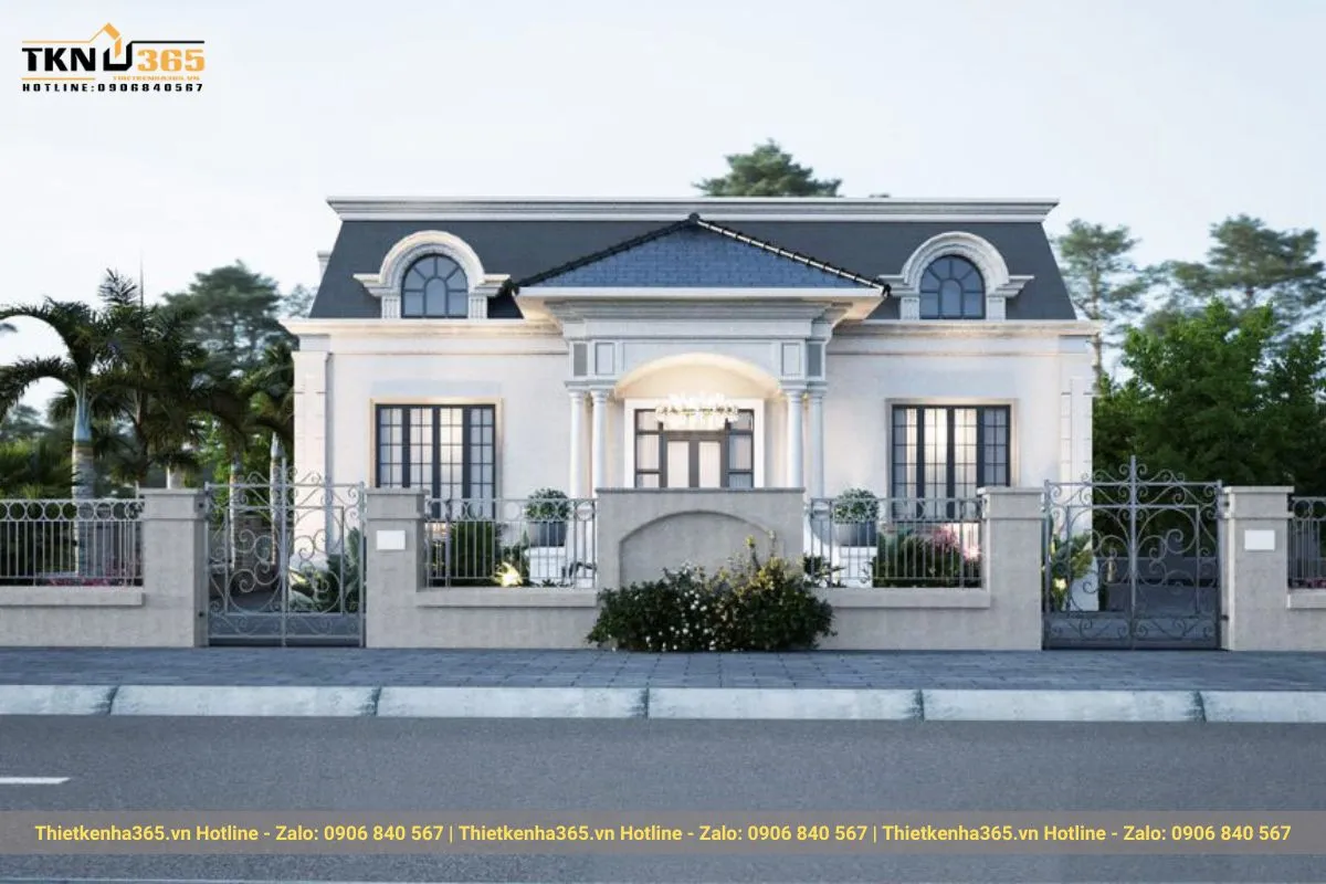 Biệt thự 1 tầng kiểu Châu Âu