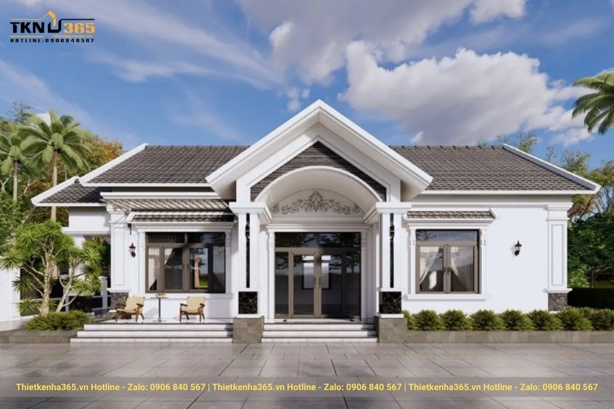 Mẫu biệt thự mái Thái 1 tầng đẹp