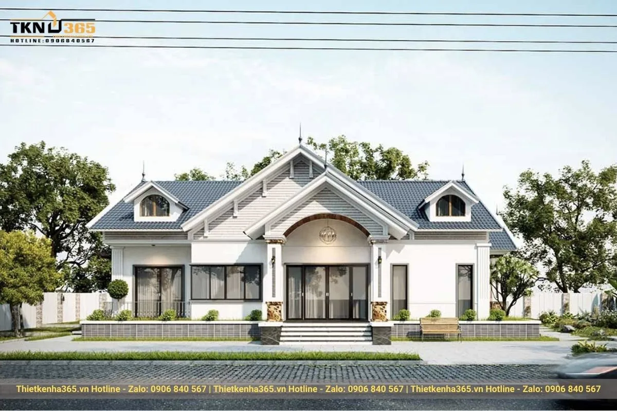 Thiết kế biệt thự 1 tầng mái Thái