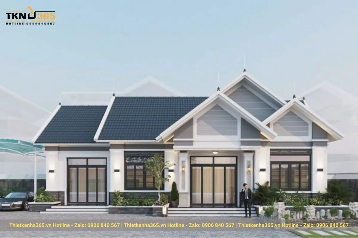 Mẫu biệt thự 1 tầng mái Thái đẹp