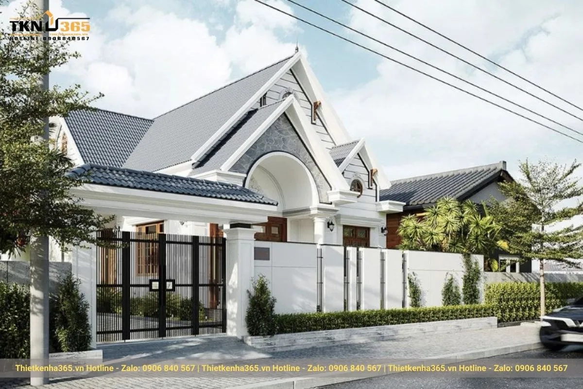 Thiết kế nhà mái thái 1 tầng đẹp