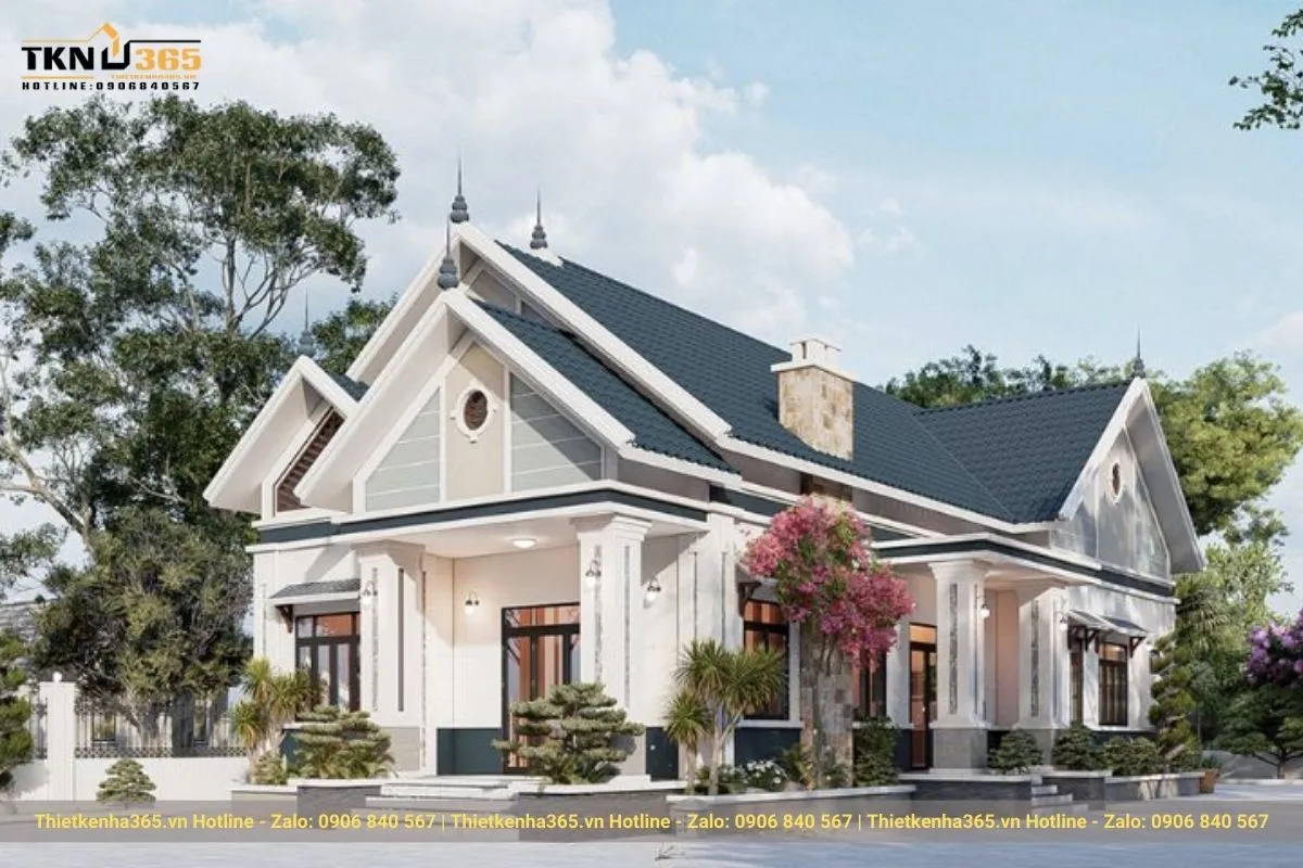 Biệt thự 1 tầng mái Thái đẹp