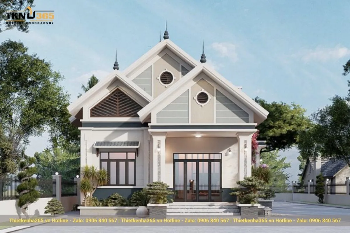 Thiết kế biệt thự mái Thái 1 tầng