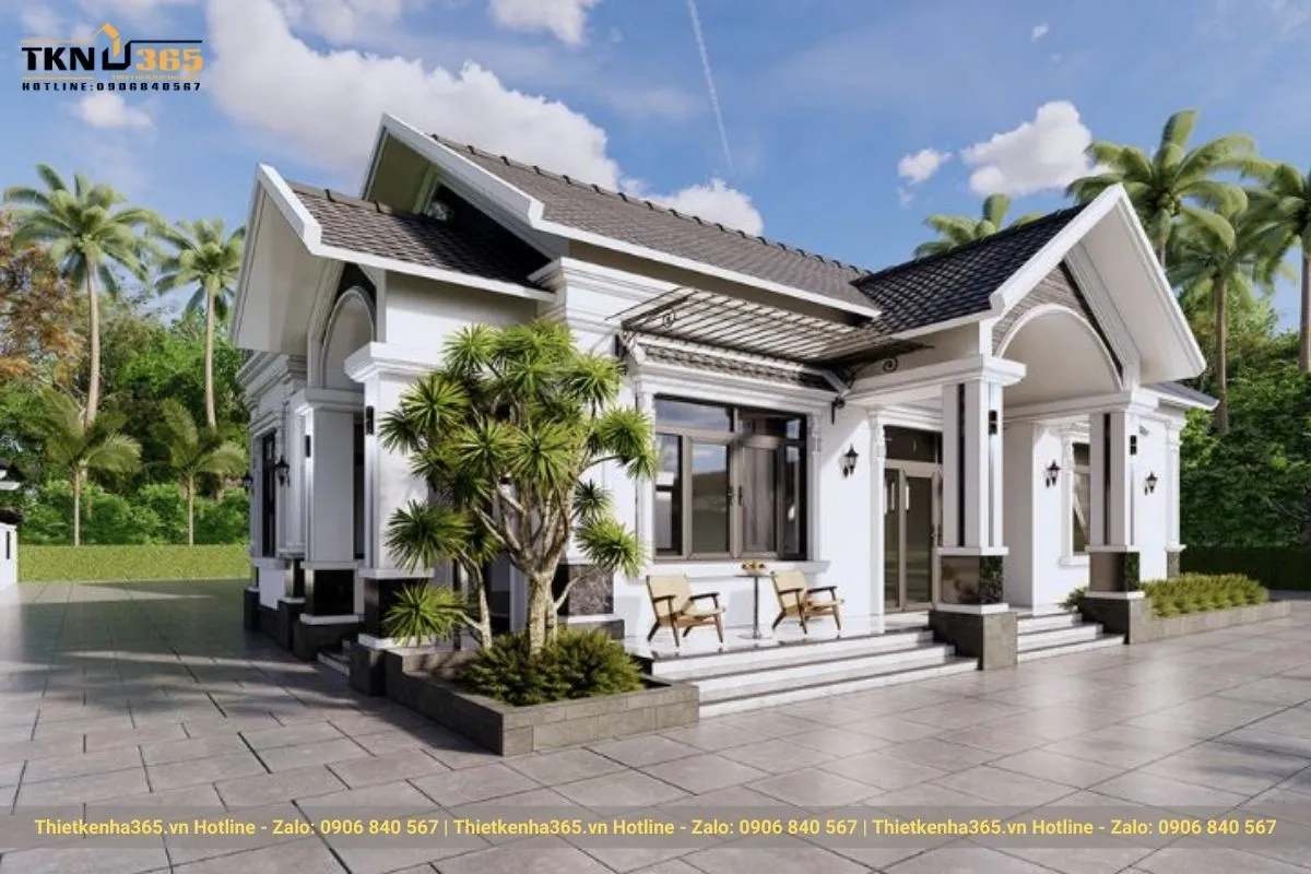 Mẫu biệt thự mái Thái 1 tầng