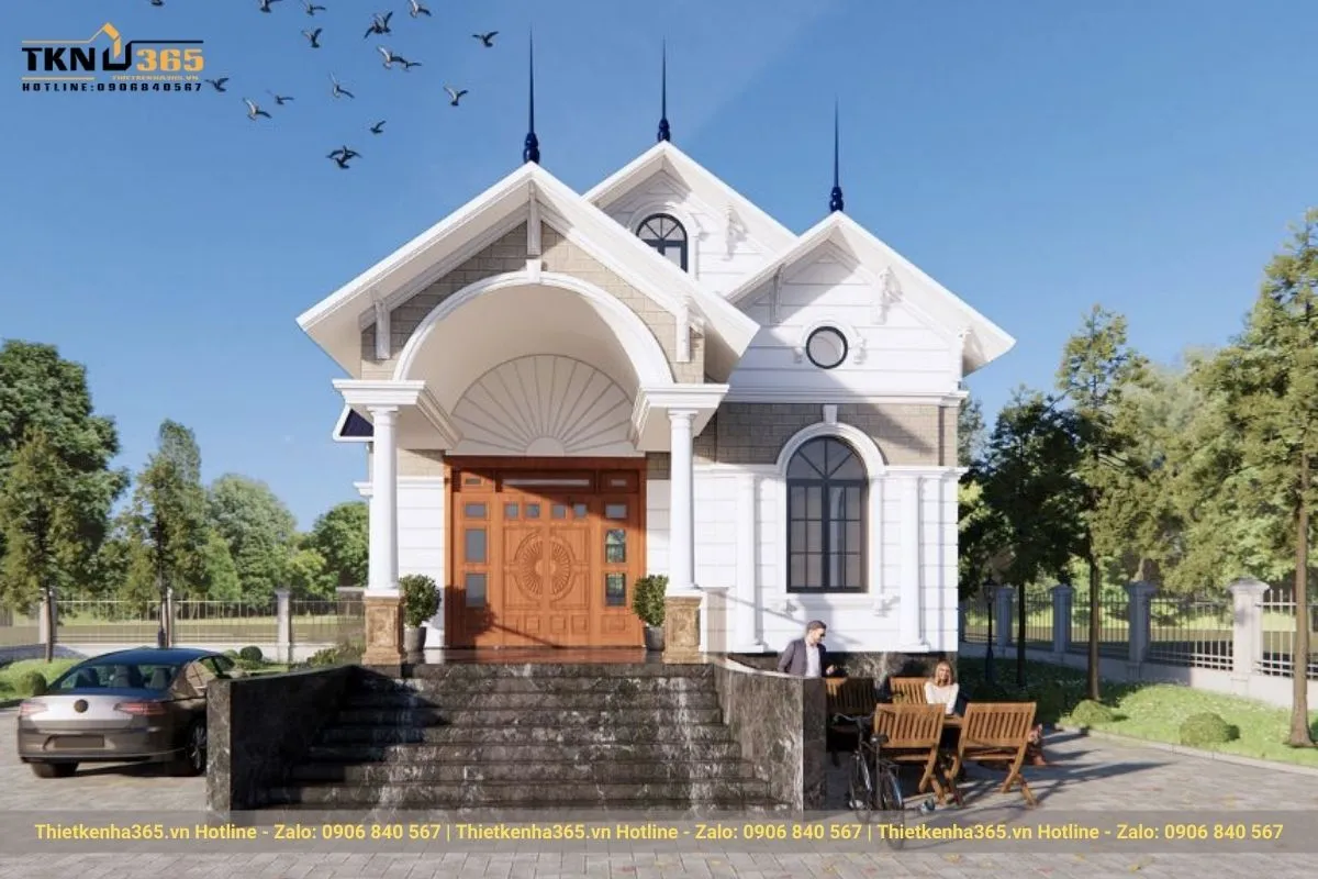 Mẫu thiết kế biệt thự mái thái 1 tầng